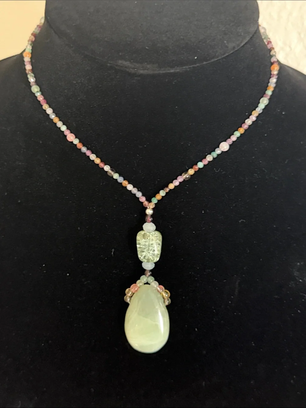 Natural stone pendant necklace 16 inches